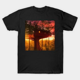 Treehouse In Sunset T-Shirt